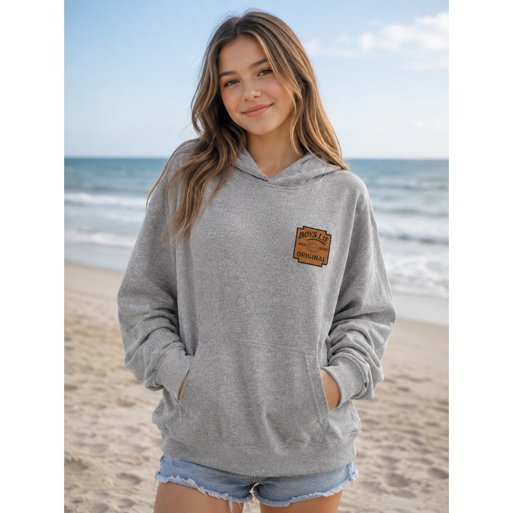 Boys Lie Original Heather Grey Hoodie Men Do Not Original Patch M/L NWT